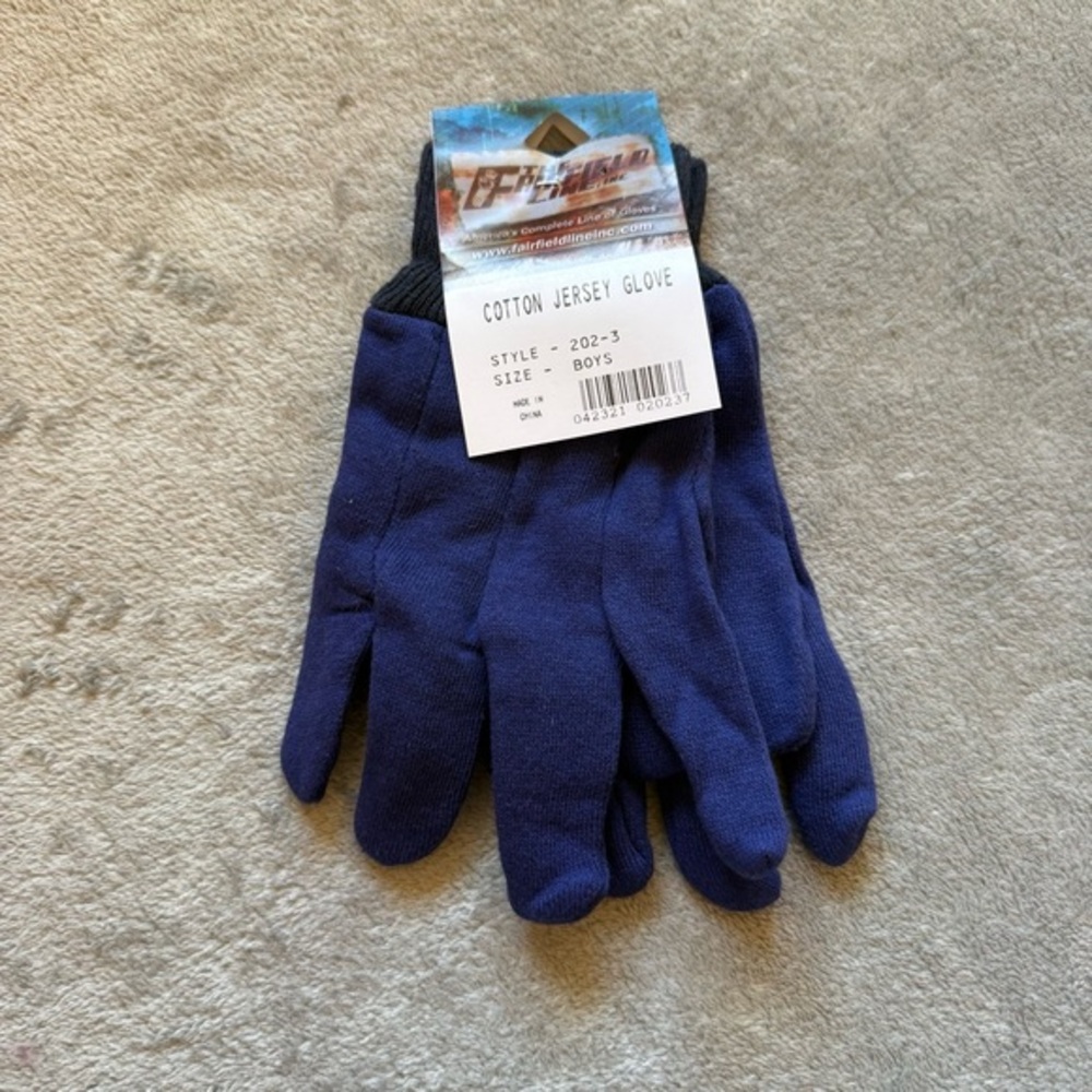 NWT Boys Blue Cotton Jersey Knit Lightweight Gloves